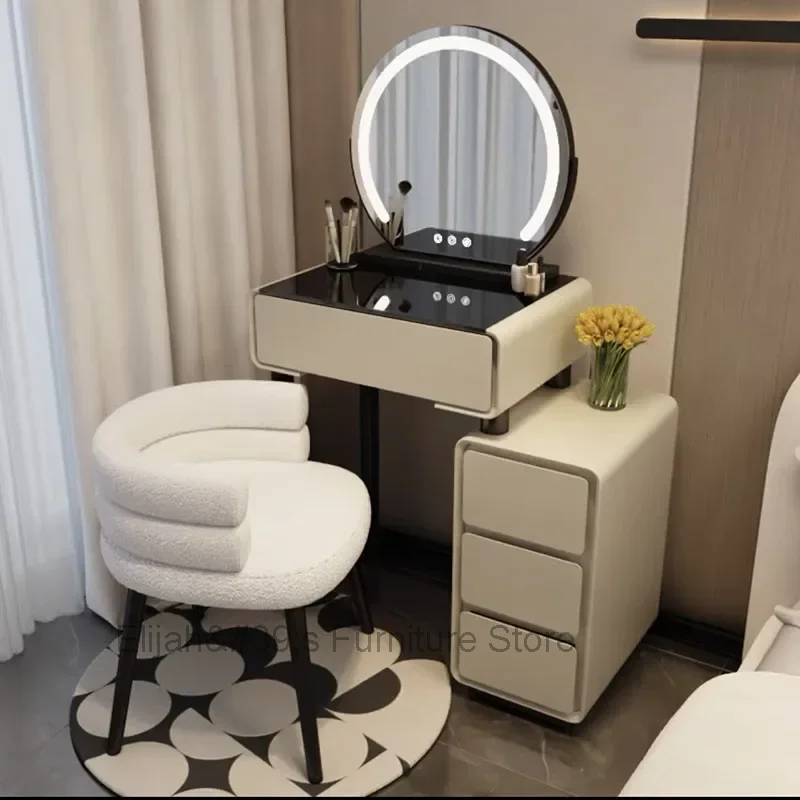 

Affordable Essentials Chair Dressing Table Drawer Jewelry Mirror Texture Cabinet Dressing Table Storage Wood Coiffeuse Furniture