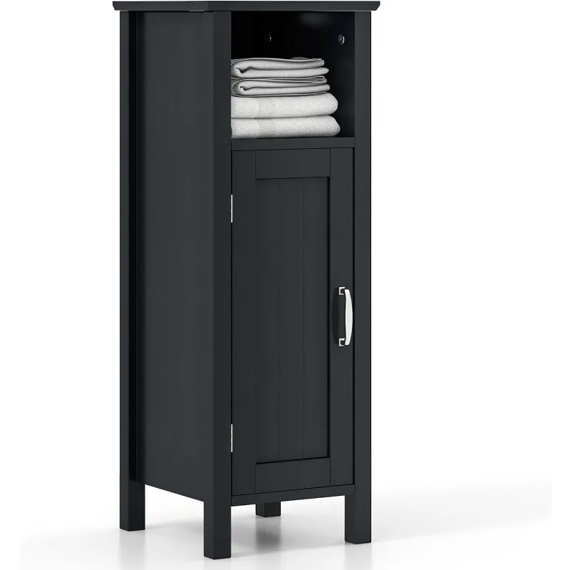 

Bathroom Floor Cabinet, Storage Cabinet with Anti-Tipping Device, 3-Height Adjustable Shelf, Wood Freestanding Side Cabinet