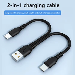 Kabel do szybkie ładowanie telefonu komórkowego 2 w 1 rodzaj USB C Micro USB C dla Huaiwei Samgsung Xiaomi typu C przewód do ładowania