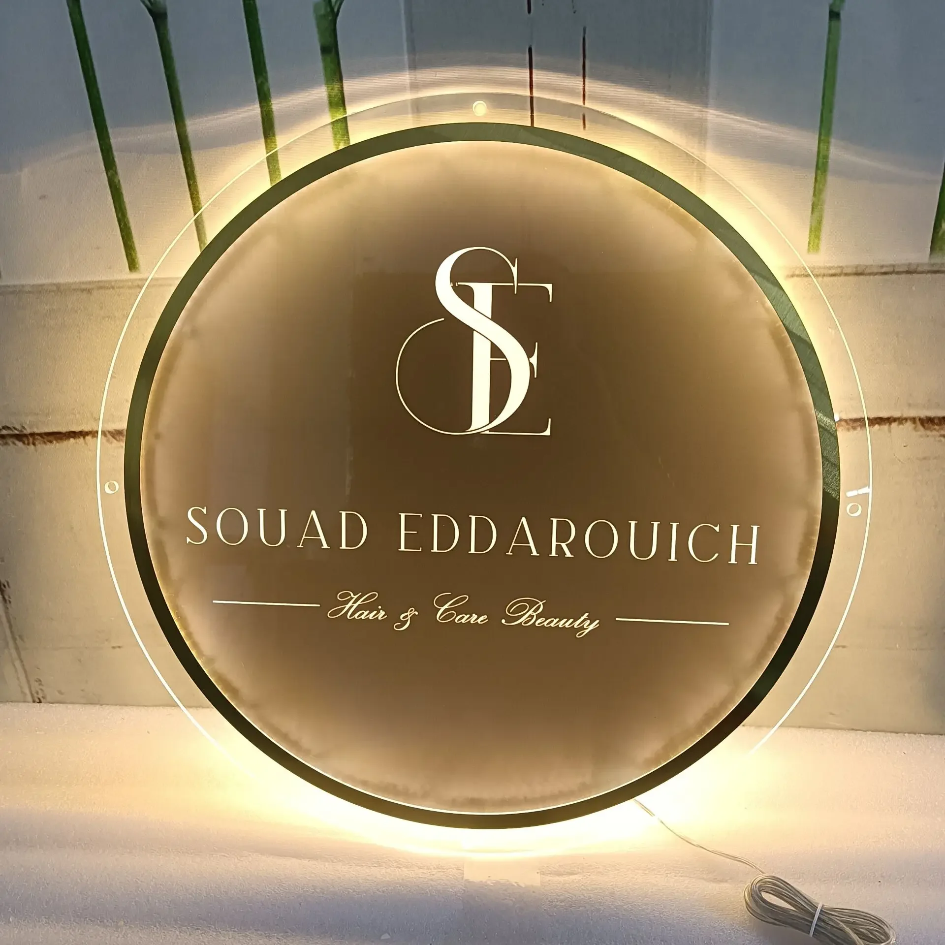 

Custom Acrylic Business 3D Backlit Logo Neon Lights Wall Personalised Sign Business Office Logo Beauty Salon Plaques Hair Studio