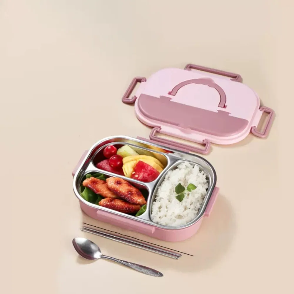 

Large Capacity 304 Stainless Steel Lunch Box Sealed Leak-proof 4 Compartment Lunch Box Insulated Portable
