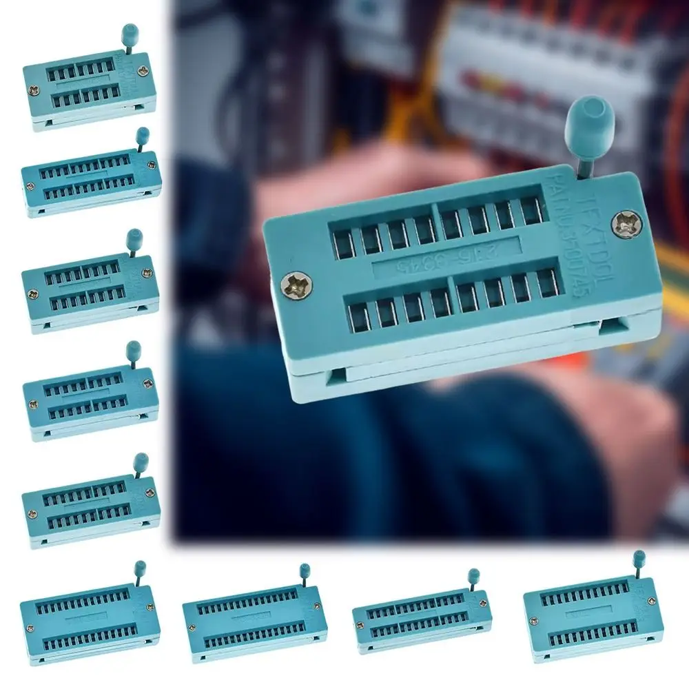 High Quality 14 16 18 20 24 28 32 40 P Pin IC Lock Seat Zif 2.54 MM DIP Universal Test Solder Type Green Wide Narrow IC