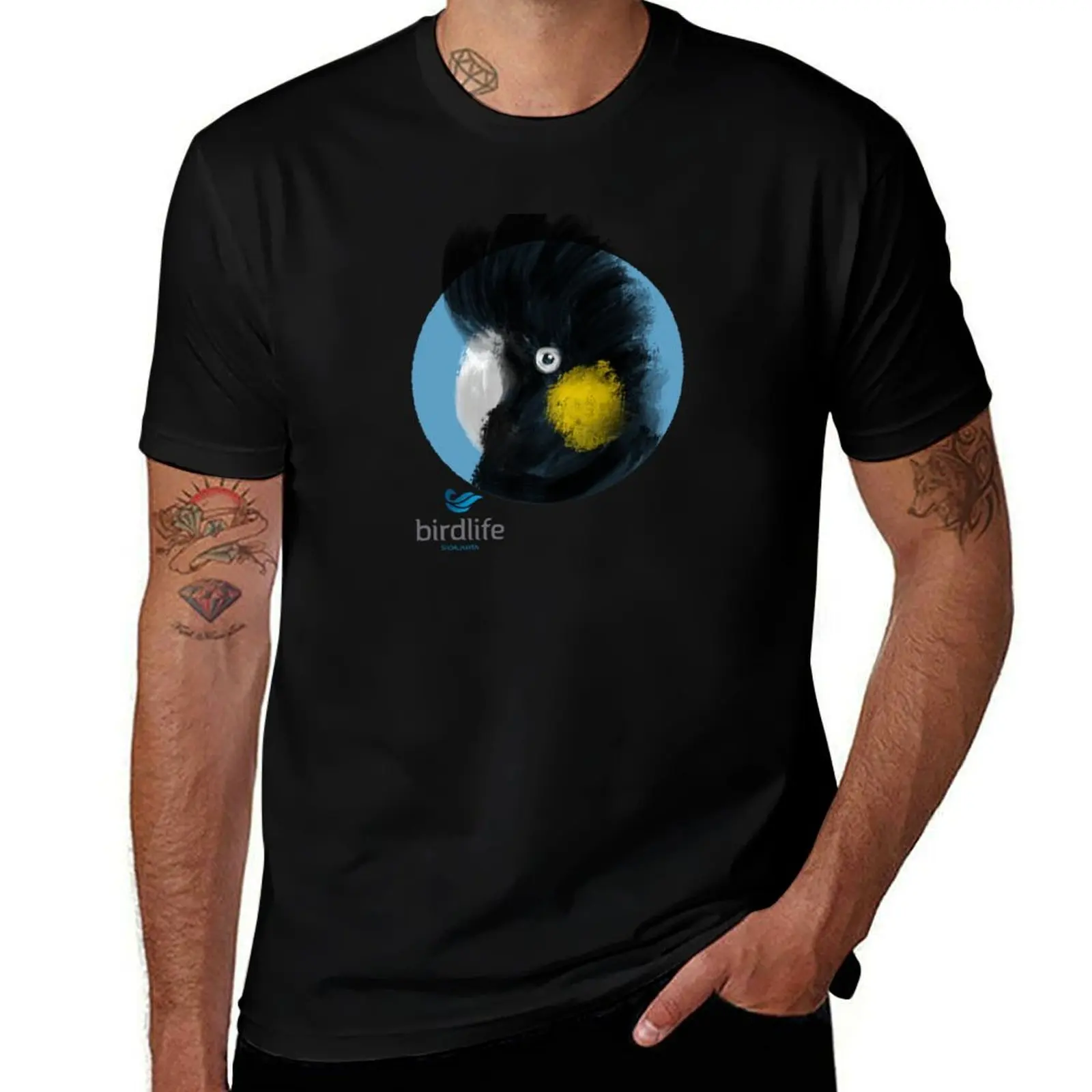 Black Cockatoo Birdlife Shoalhaven T-Shirt Work Short Sleeve Cotton Top