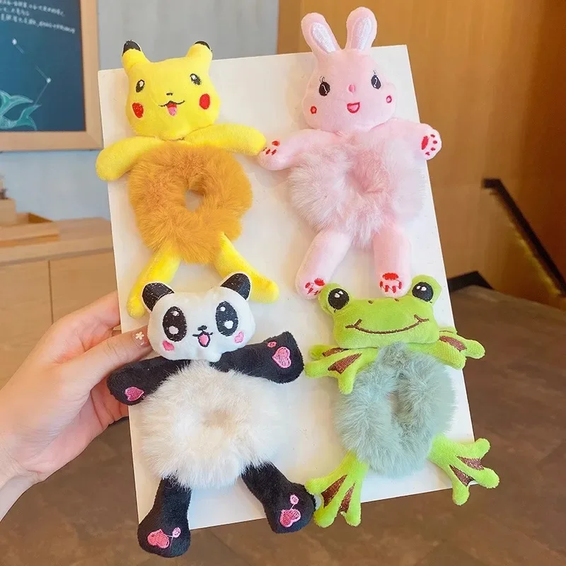 Cute Cartoon Animal Plush Hair Loops Do Not Harm Hair Headwear, Children\'s Korean Version Hair Rope Ball Head Rubber Band