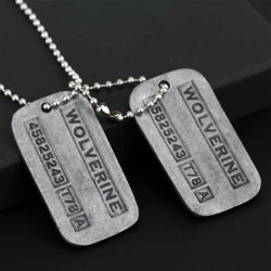 Movie X-Men Wolverine Military Card Necklace Pendant Fashion Superhero Logan Howlett Cosplay Periphery Necklaces