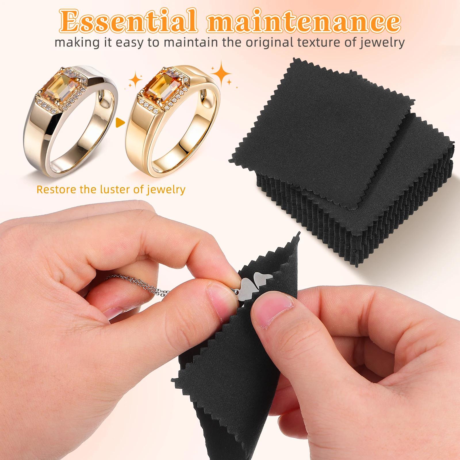 

50 Pcs Bright Silver Cloth Jewelry Cleaning Polish Jewellery Polishing Wipes Cleaner Rag Cleaner Jewellery Cleaning Polishing