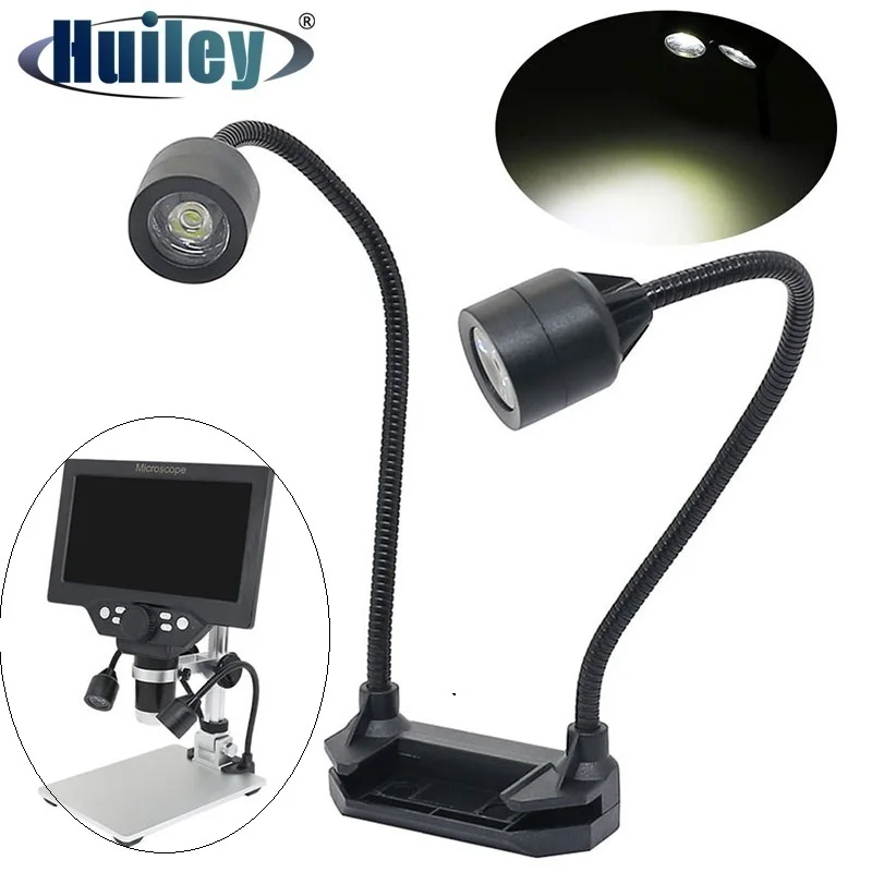 Microscope Dual Light Source Illumination Portable Lamp for MG1200A Soldering Microscope Adjustable Brightness Bendable Bracket