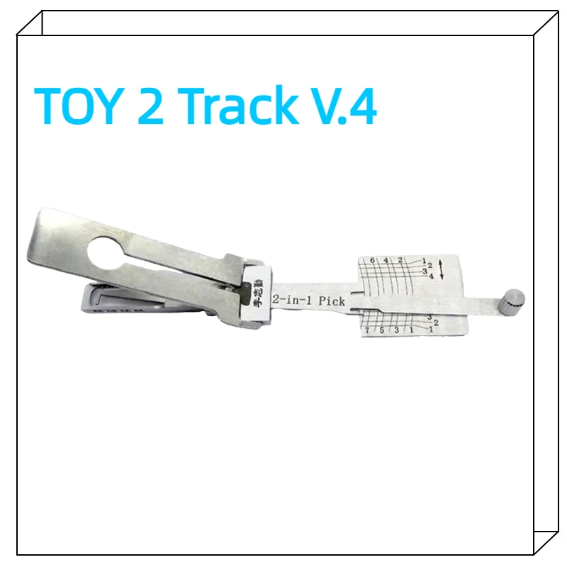 Lishi 2 in 1 TOY 2 Track V.4 Original Car Door Open Lock Pick Ignition Decoder for T-oyota and Lexus Models Vertical Milling
