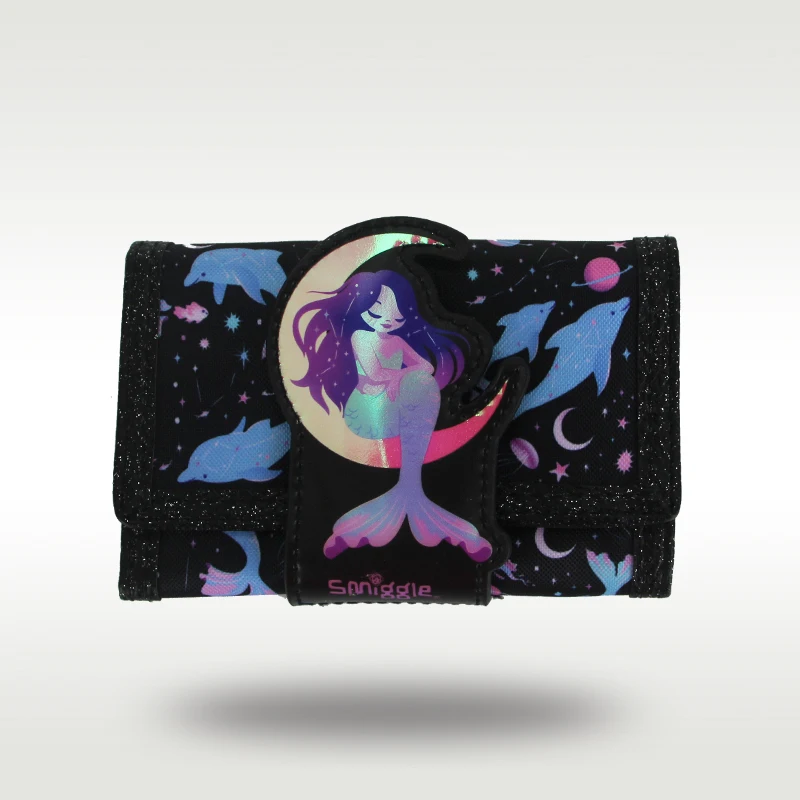 

Австралийский детский кошелек для девочек, черный кошелек-клатч с русалкой, кожаная папка, трехслойная сумка для карт, кошелек для монет, 5 дюймов