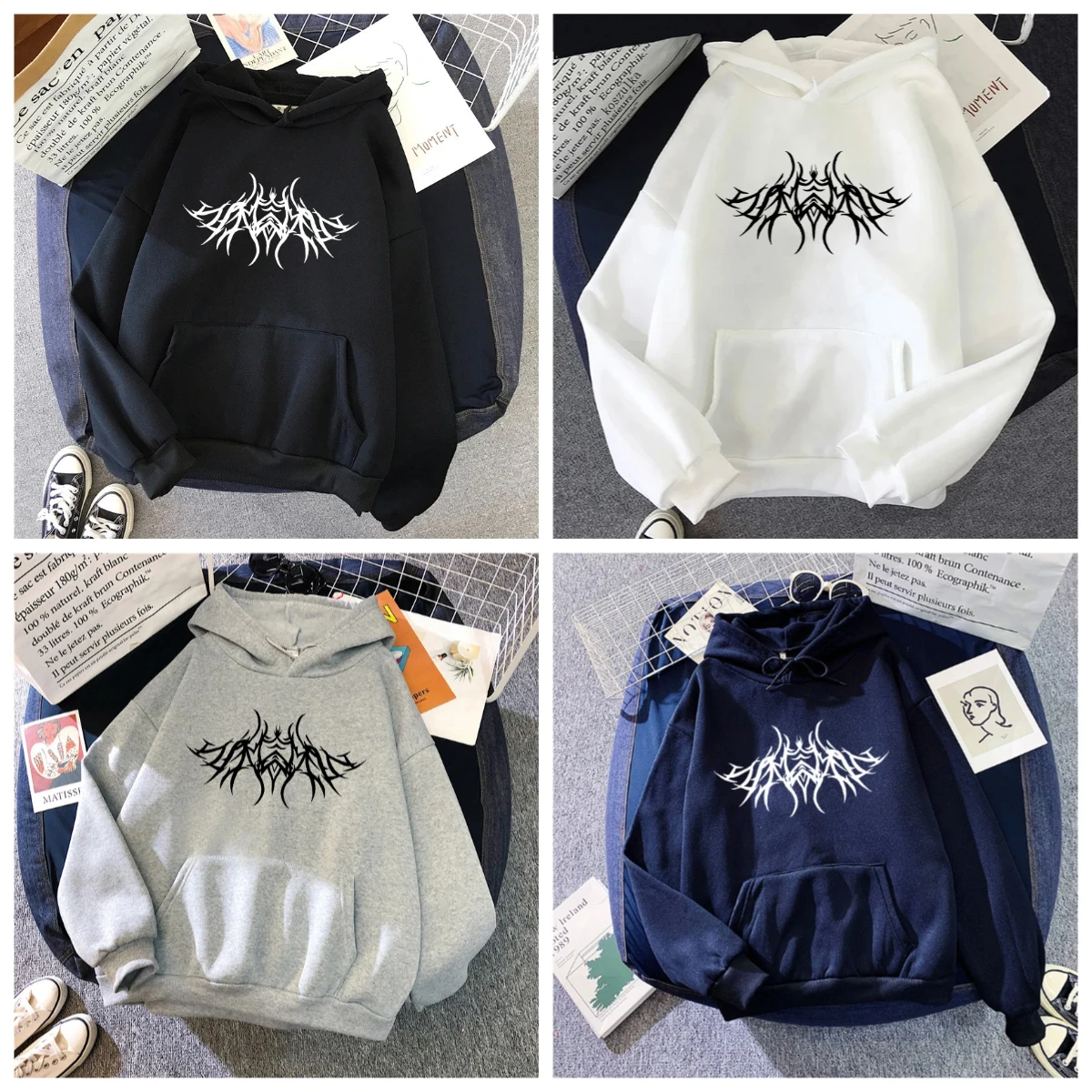 سترة بقلنسوة خارجية مطبوعة من القطن الأكثر مبيعًا لعام 2025 للرجال والنساء سترة بقلنسوة عصرية وغير رسمية ملابس الشارع