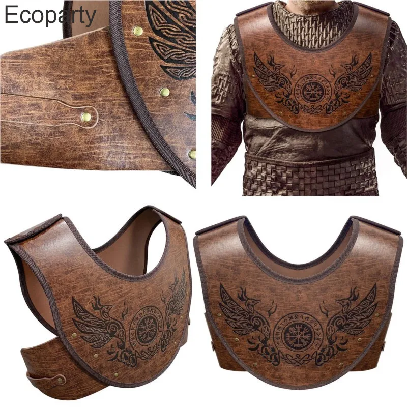 Adult Medieval Viking Knight Chest Armors Pu Leather Warrior Gladiator Cosplay Costume Breastplate Vest Steampunk Retro Cuirass image 5