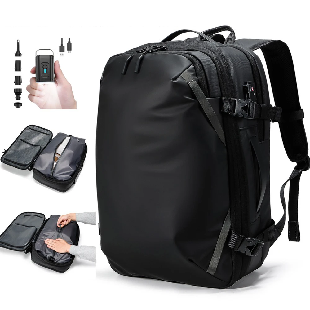 Men Travel Backpack Vacuum Compression 40L Laptop Backpack Business Large Capacity School Backpack Expanded Hiking Backpacks