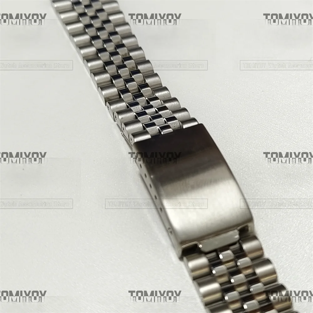 Flat End 18MM 19MM 20MM Silver President Jubilee Stainless Steel Watch Strap Band Bracelet Fit For Rolex Sekio007 skx005 Watch