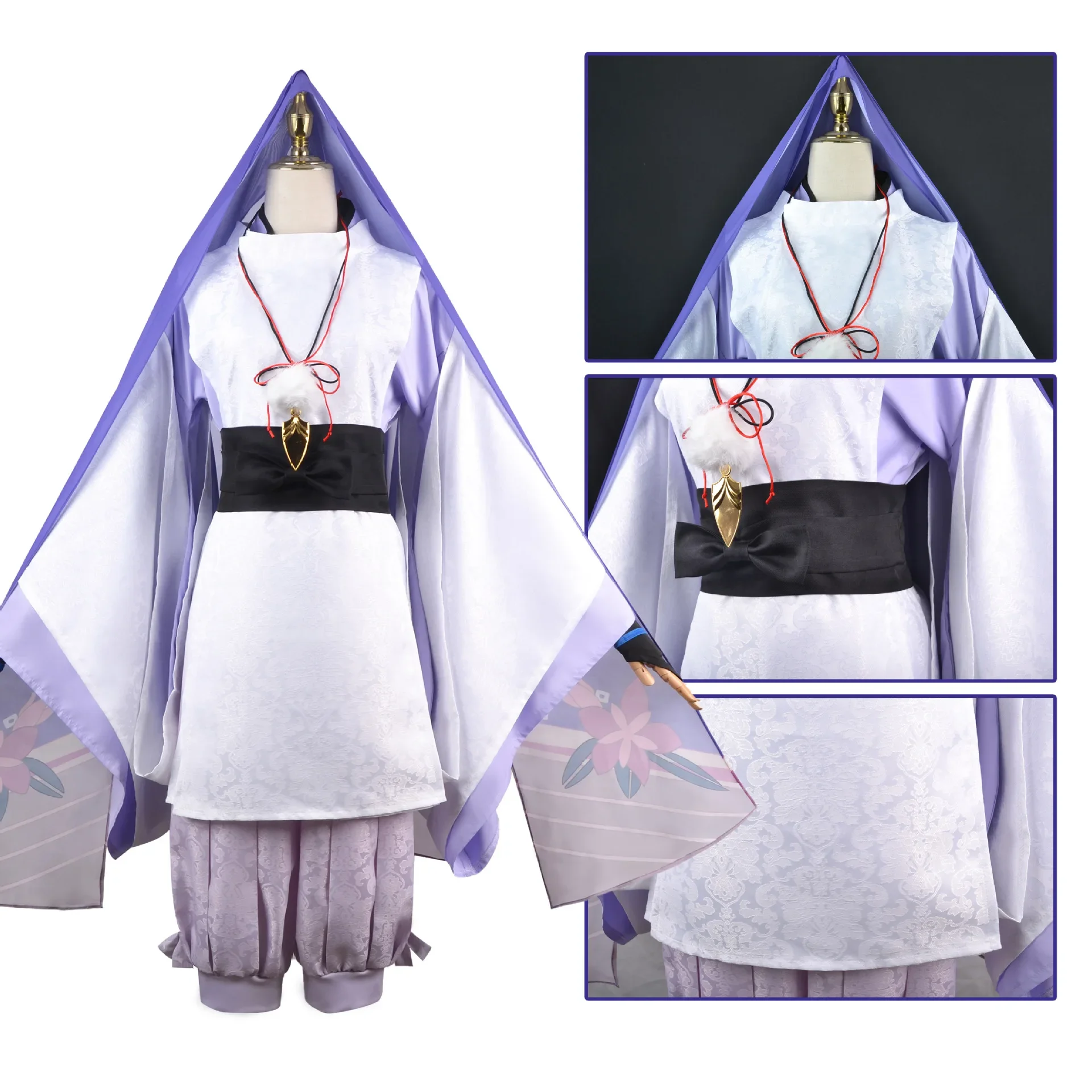 

Genshin Impact Balladeer Cosplay Costume Juvenile Scaramouche Cos Sets Wig Halloween Costume Cloak Kunikuzushi Anime Cosplay