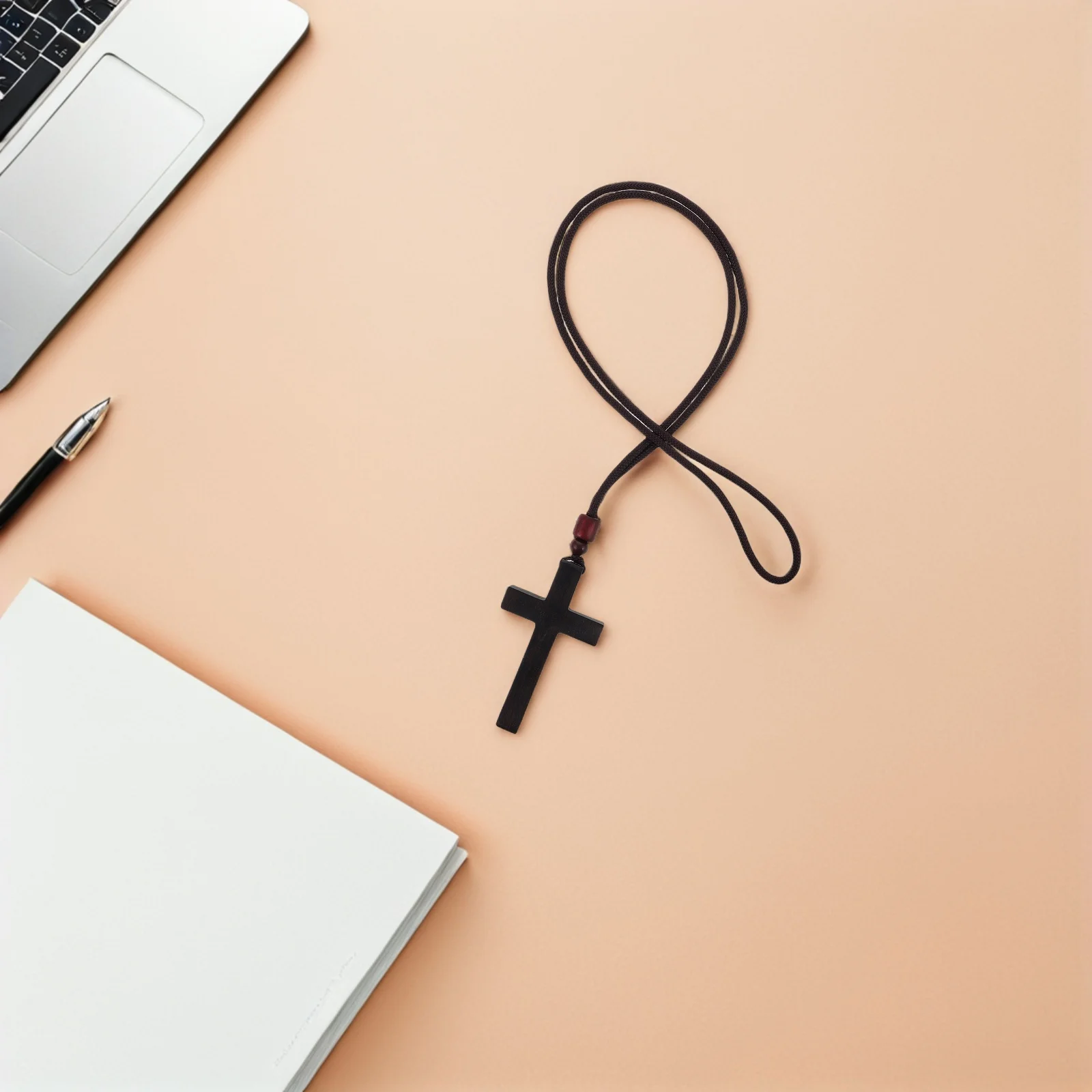 

2pcs Wooden Cross Pendant Vintage Car Hanging Ornament For Rearview Mirror Automotive Interior Accessories Auto Decoration