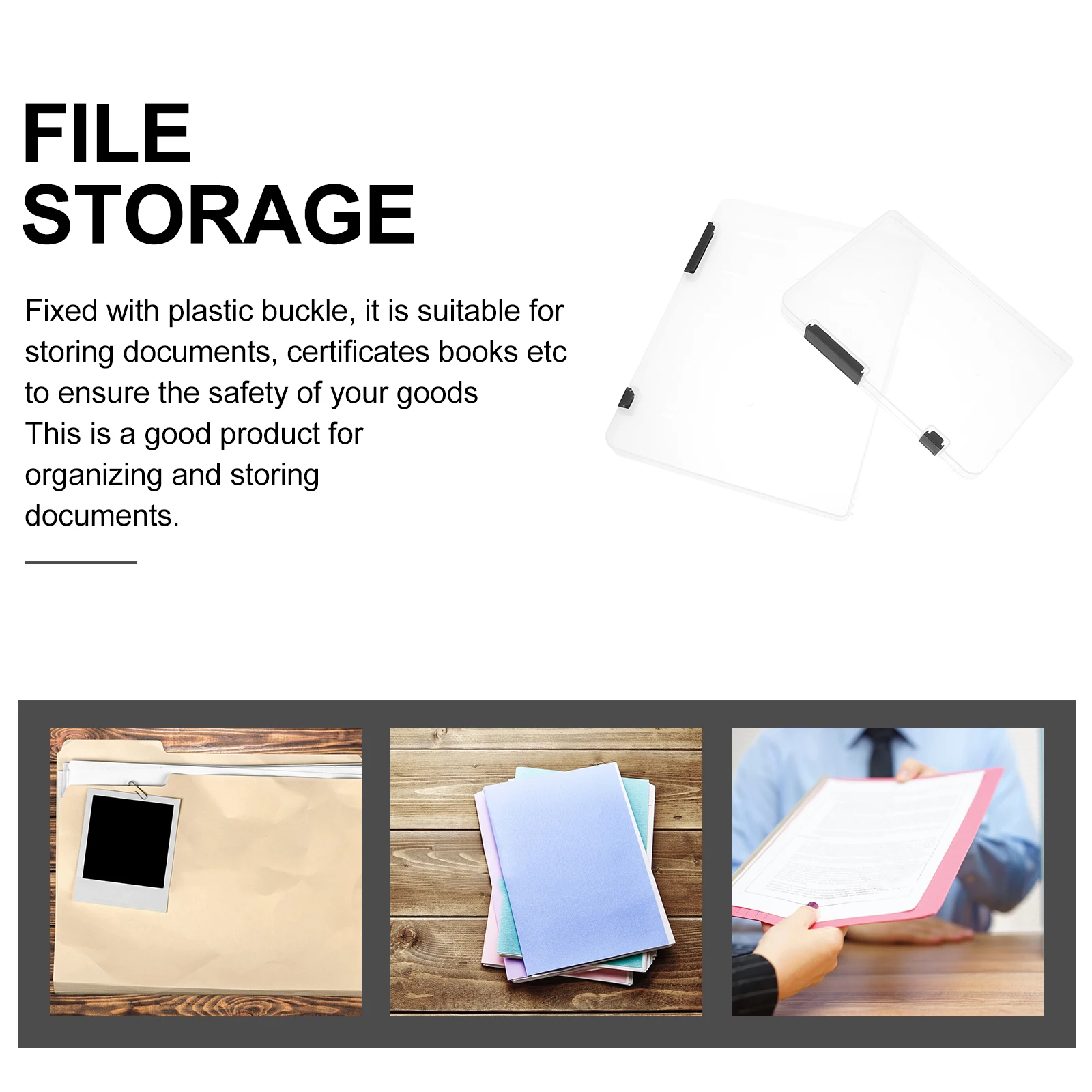 

2pcs A4 Storage Box Desktop Document Organizer Blue Lightweight Container Office Holder For Certificates Magazines