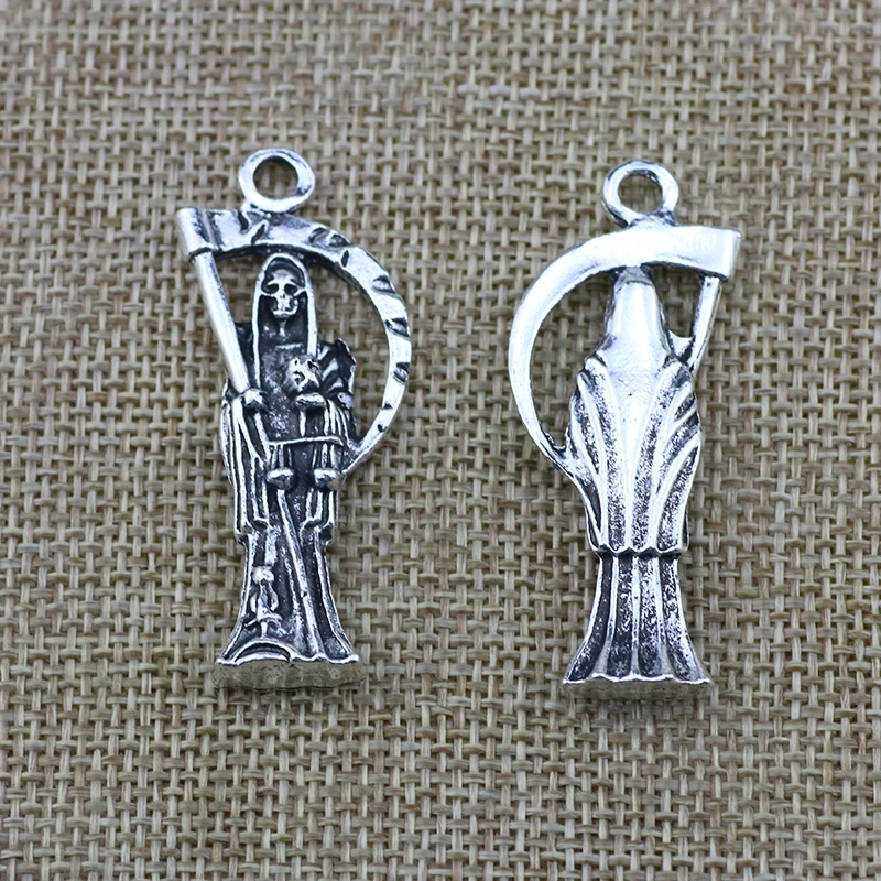 2pcs/lot  18*48mm Ghosts Charm Alloy Metal Antique Silver Color Plated Pendants Making DIY Handmade