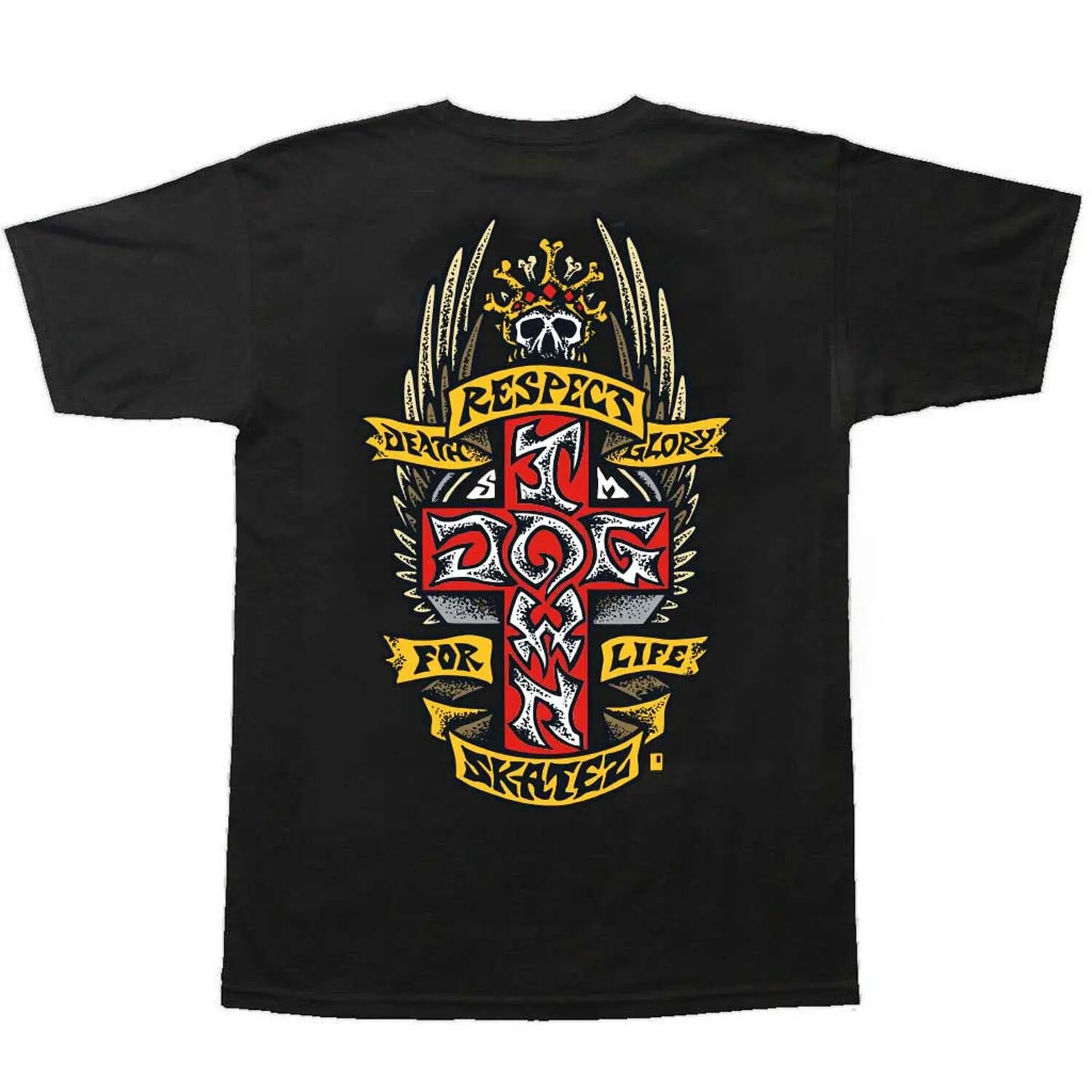 Camiseta Masculina com Estampa de Skate Dog Town, Gola Redonda Casual, Design RESPECT, Manga Curta, Algodão, Estilo Street Hip Hop, Unissex