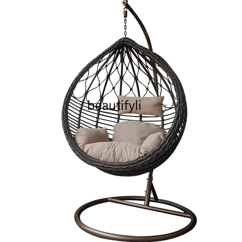 

Hanging Basket Rattan Chair Home Rocking Chair Lazy Indoor Balcony Single Swing Cradle Chair