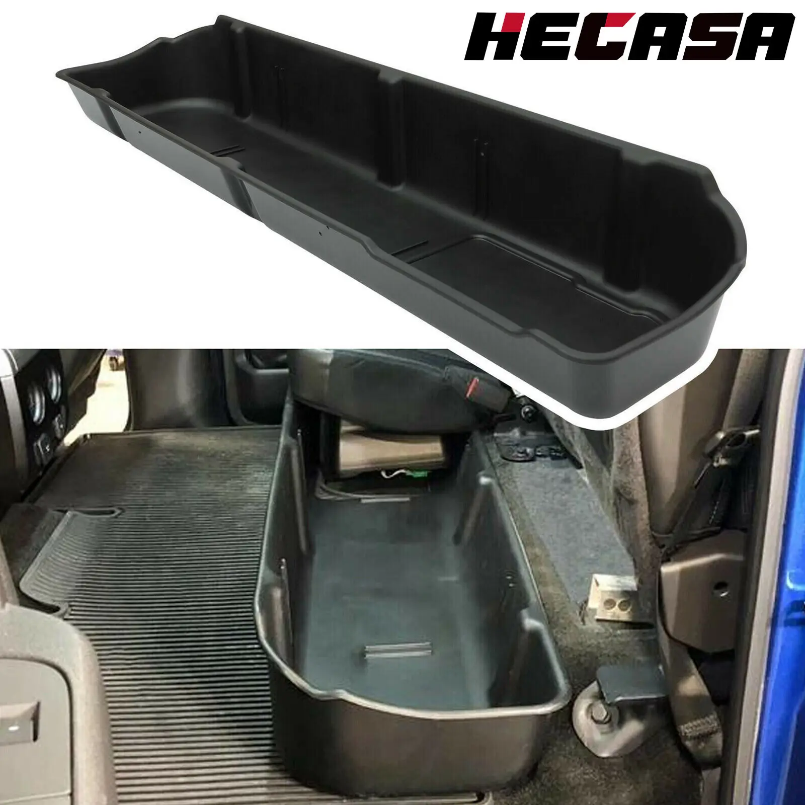 US FOR 2009 10 11 12 13 2014 Ford F-150 Super Crew Cab Seat w/o Subwoofer Underseat Storage Box