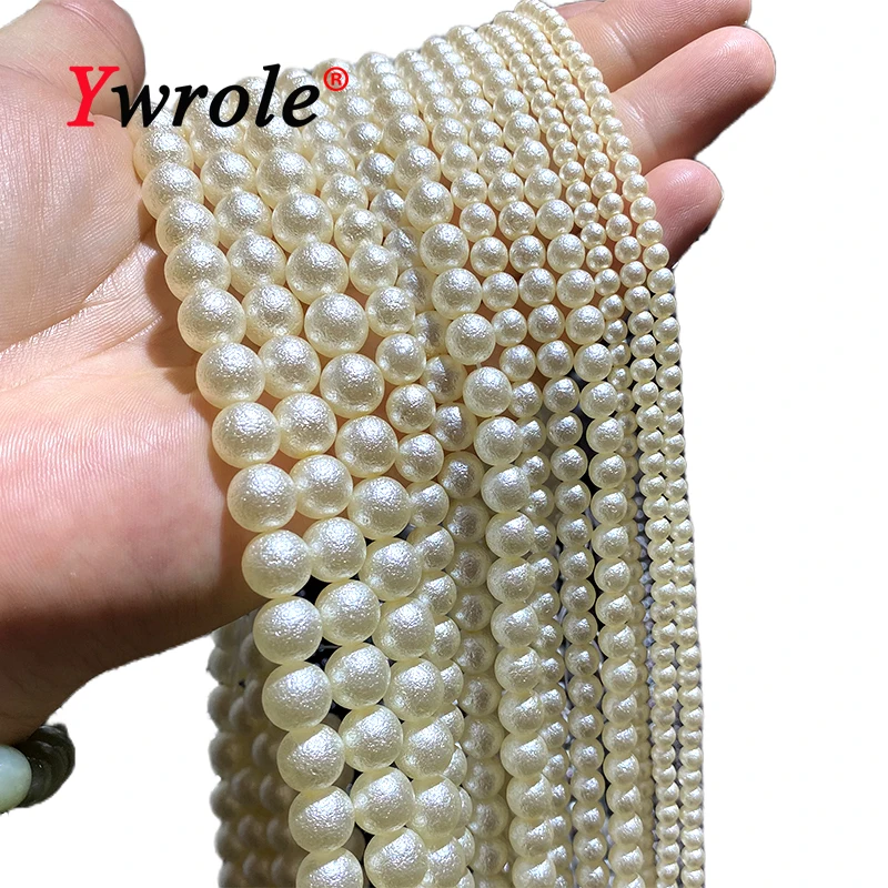 6 8 10MM Light Yellow Japanese Cotton Pearl Loose Round Spacer Beads for Jewelry Making DIY Earrings Bracelet Charms Accessories