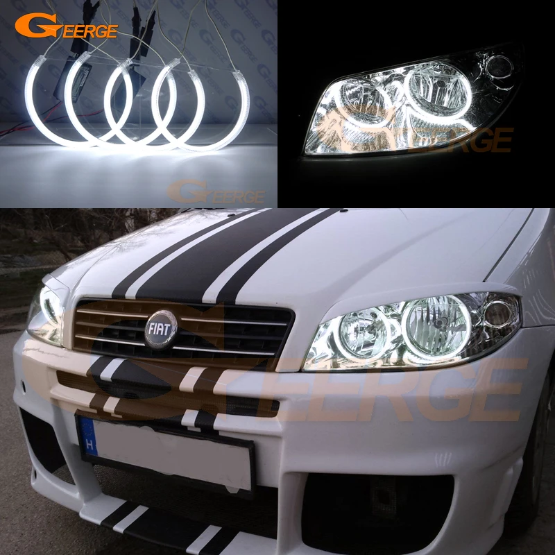 Excellent Ultra Bright CCFL Angel Eyes Halo Ring Day Light For FIAT PUNTO 188 Mk2 2003 2004 2005 2006 - ON Facelift Headlight