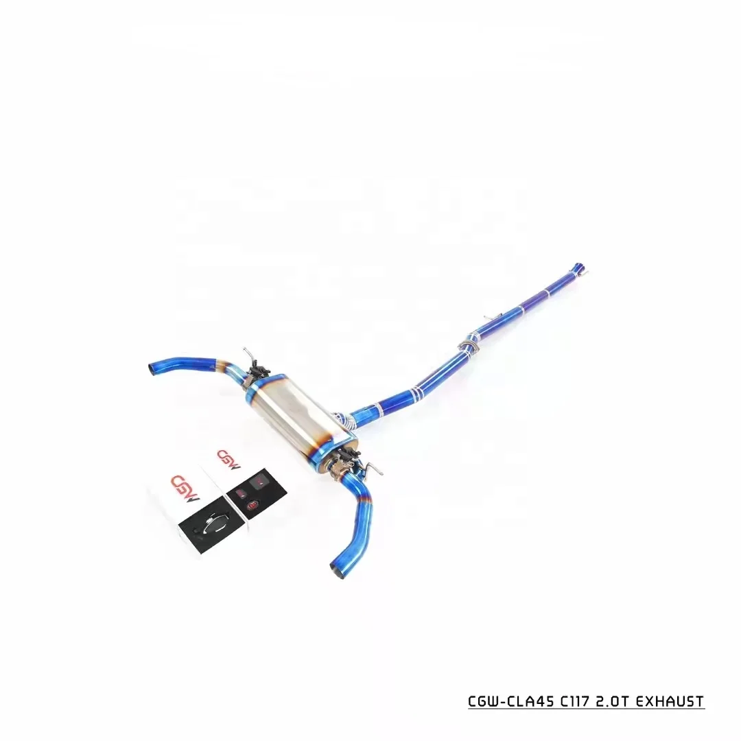 

Titanium Blue Burnt Muffler Exhaust System Catback for Benz AMG CLA45 2.0T C117 2013-2018