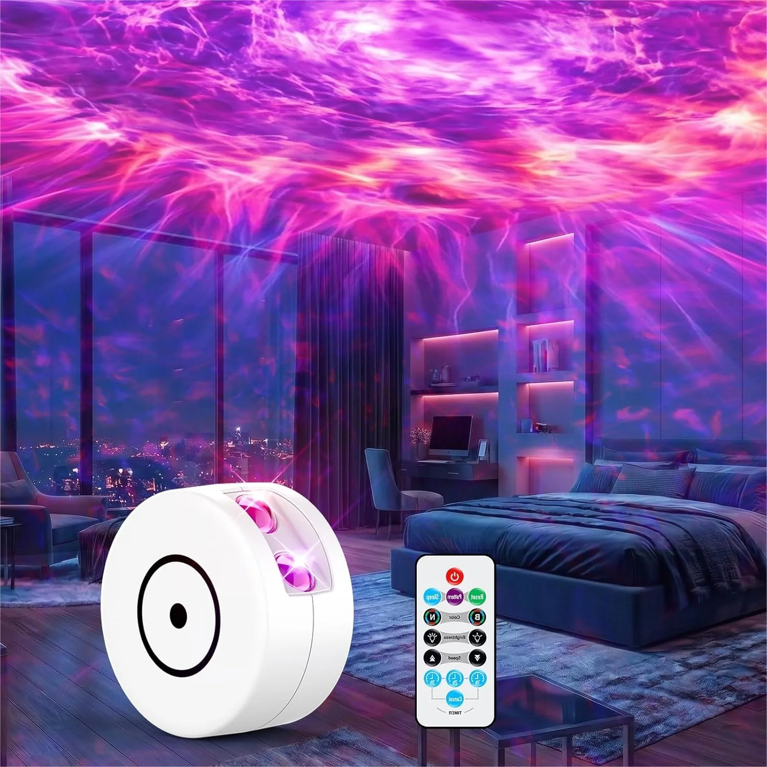 

Galaxy Projector for Bedroom with 41 Lighting Modes, Starry Nebula Ceiling Night Light with Timer and Remote, Room Decor for