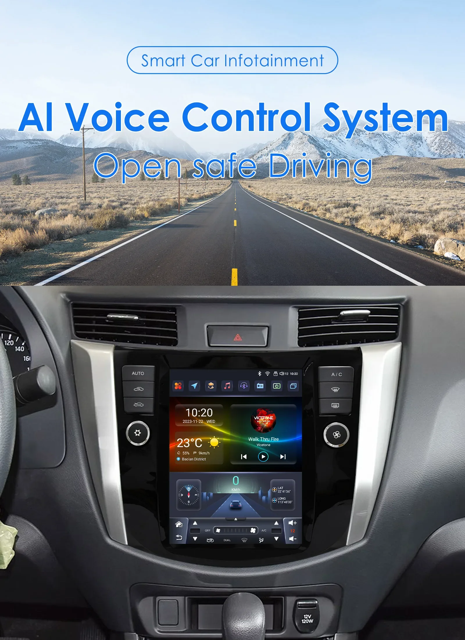 4G 8Core Android 14 Car radio for Nissan Navara 2016 - 2022 multimedia Video player 9.7