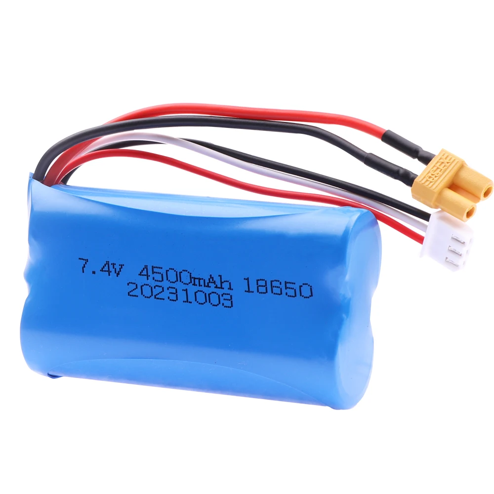 7.4 V 4500mAh bateria Lipo wtyk XT30 dla HUINA 580 1580 1583 zabawki zdalnie sterowane akcesorium 7.4 V 2S dla 1580-005 Huina 580550 583 582