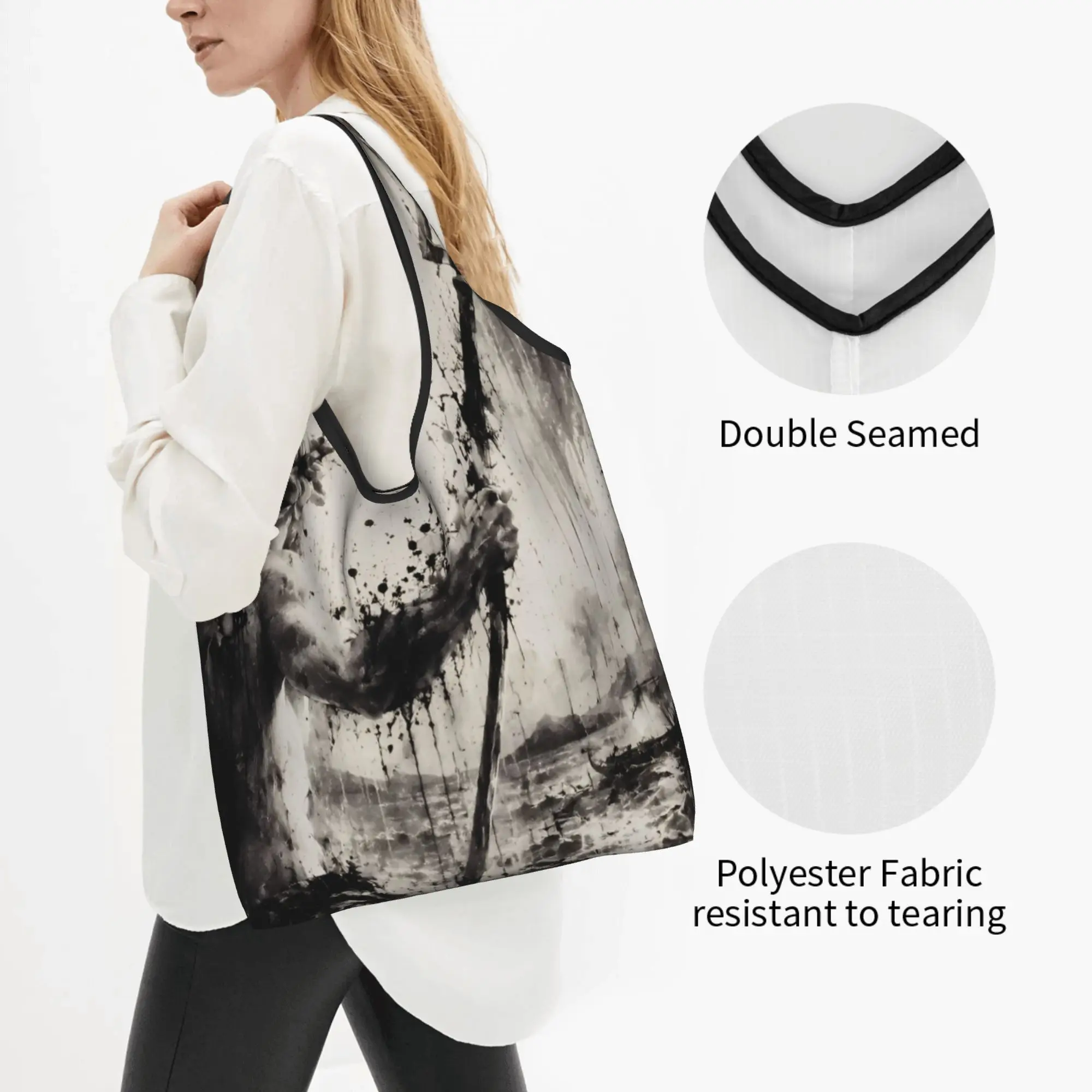 Reusable O-Odysseyes Hot Comic Shopping Bag Women Tote Bag Portable Fantasy  Groceries Shopper Bags