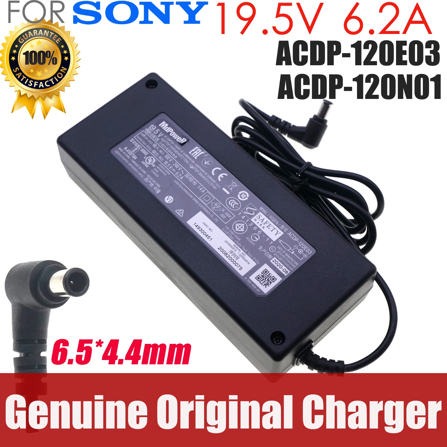 Genuine ACDP-120E03 ACDP-120D01 19.5V 6.2A AC Adapter Charger For Sony Bravia KDL-50W706B KDL-50W755C LCD/LED TV Power Supply