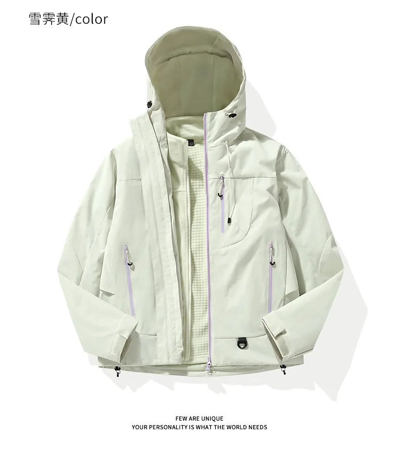 Wind- und wasserdichte Outdoor-Jacken zum Wandern, Camping, Angeln, Bergsteigen, mit Fleece gefütterte, wind- und wasserdichte Mäntel – Detail 30