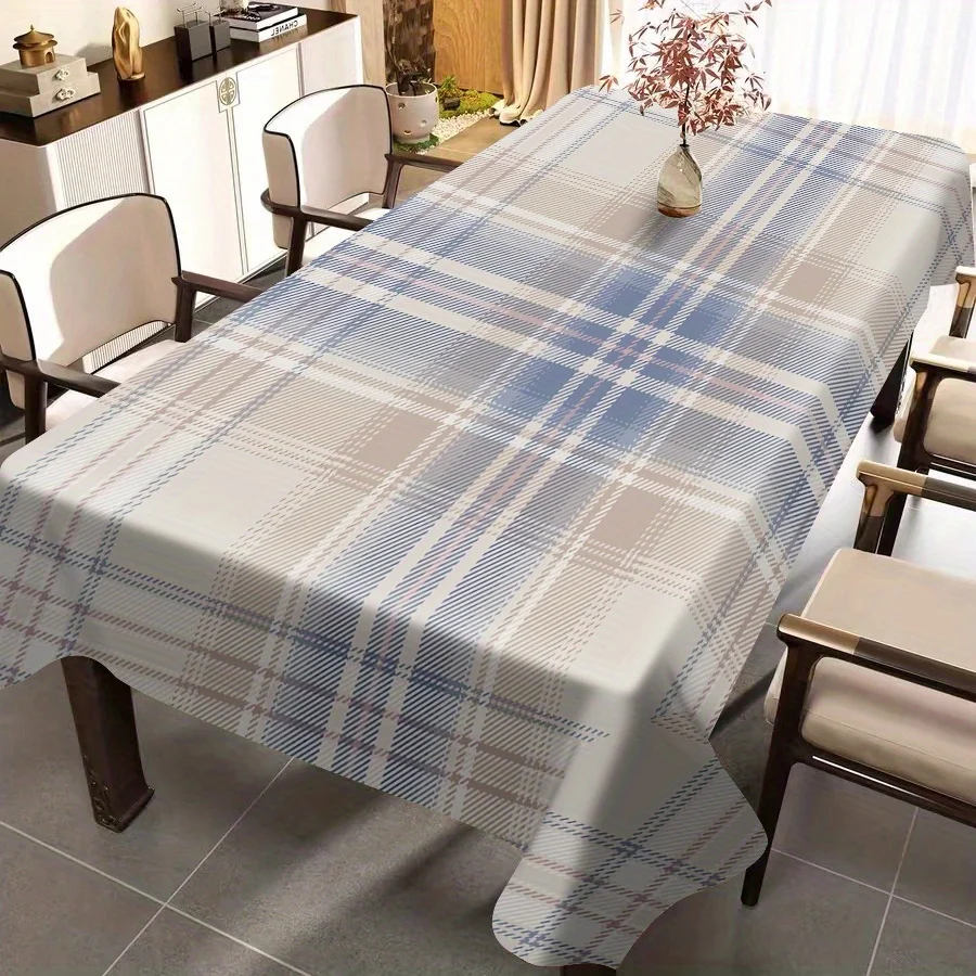 1pc / Simple Style Striped Tablecloth, Table and Coffee Table Non-Washable, Desktop Cloth, Table Mat, Desk Topxzj