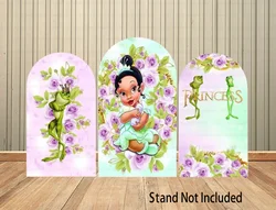 Disney Princess and Frog Baby Tiana Prince Arch Backdrop Cover Kids Birthday Party Decor Cartoon Background Baby Shower Cover