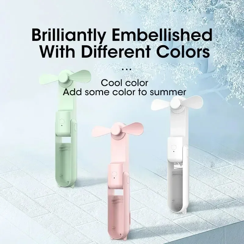Mini Portable Cooling Fan 2000mAh USB Rechargeable Collapsible Foldable Quiet Handheld Desktop Fan with Power Bank for Office