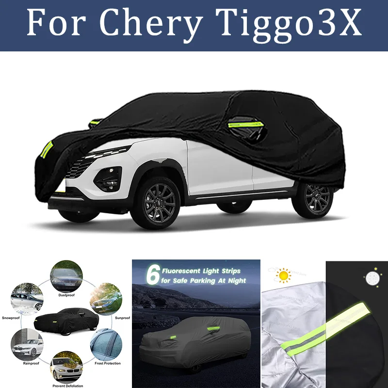 

For Chery Tiggo3X Car Cover Car Waterproof All Weather Automobiles Full Exterior Covers - Sun-proof Outdoor Anti scratch