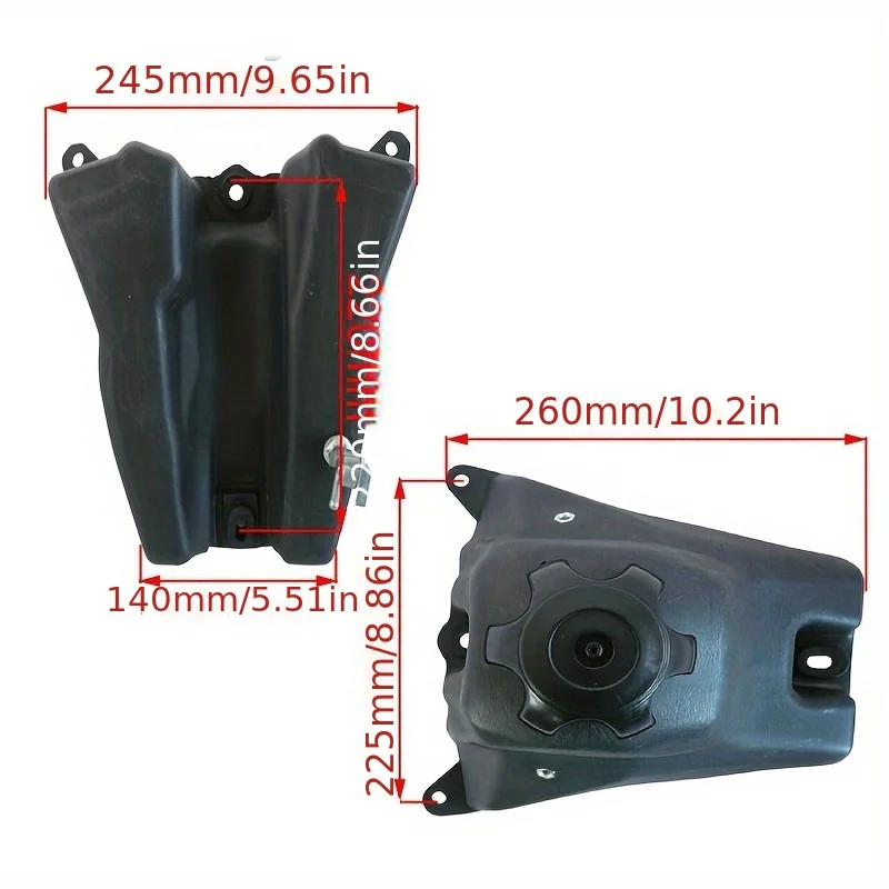 Black Plastic Gas Fuel Tank For Honda XR CRF XR50 CRF50 50 50cc 70cc 90cc 110cc 125cc 140cc 150cc 160cc Pit Dirt Bike Piranha - view 2