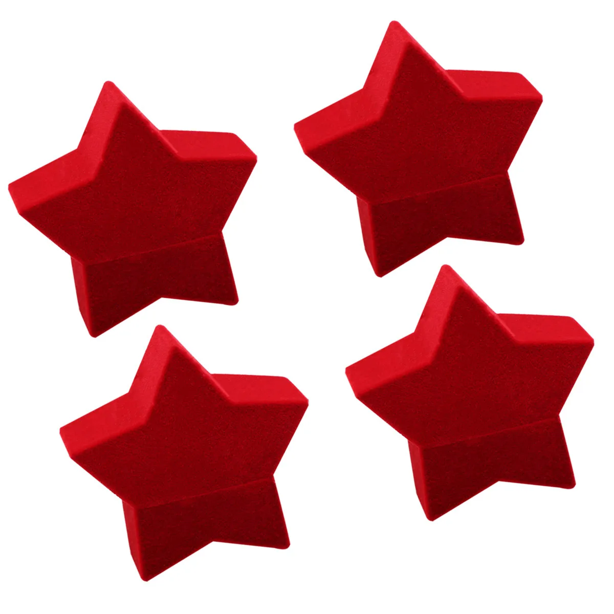 4Pcs Red Creative Pentagram Jewelry Box Holder Exquisite Gift for Women Necklace Earring Ring Storage Case Christmas Packing