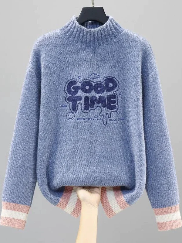 Autumn Winter New Sle f High Collar Sweater Women's Winter Inner Wear Overhead Base irt for High School And Junior Hig...