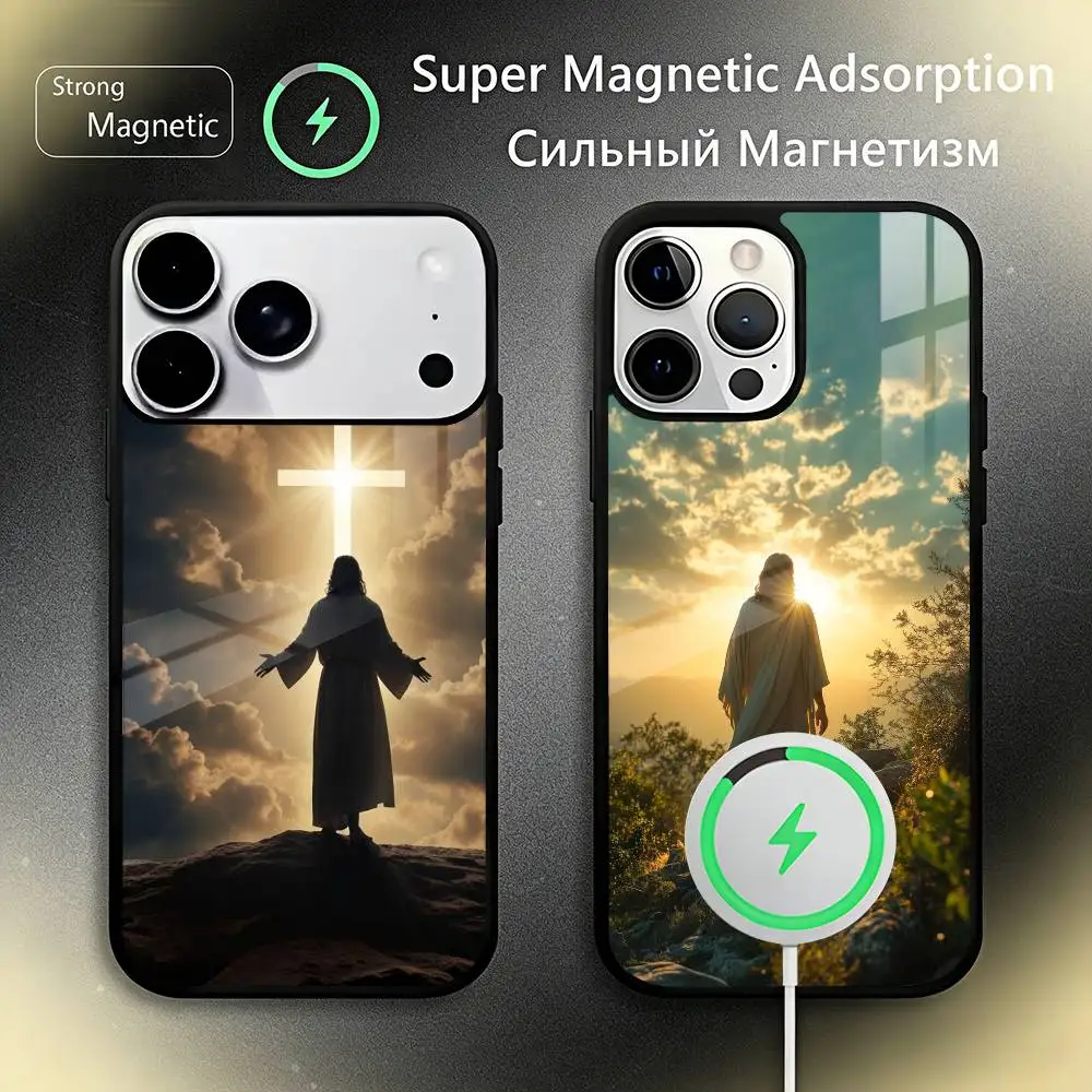 

Faith Christian Religious Jesus Phone Case For iPhone17,16,15,14,13,12,11 Plus,Pro Max, New Magnetic Wireless Charging