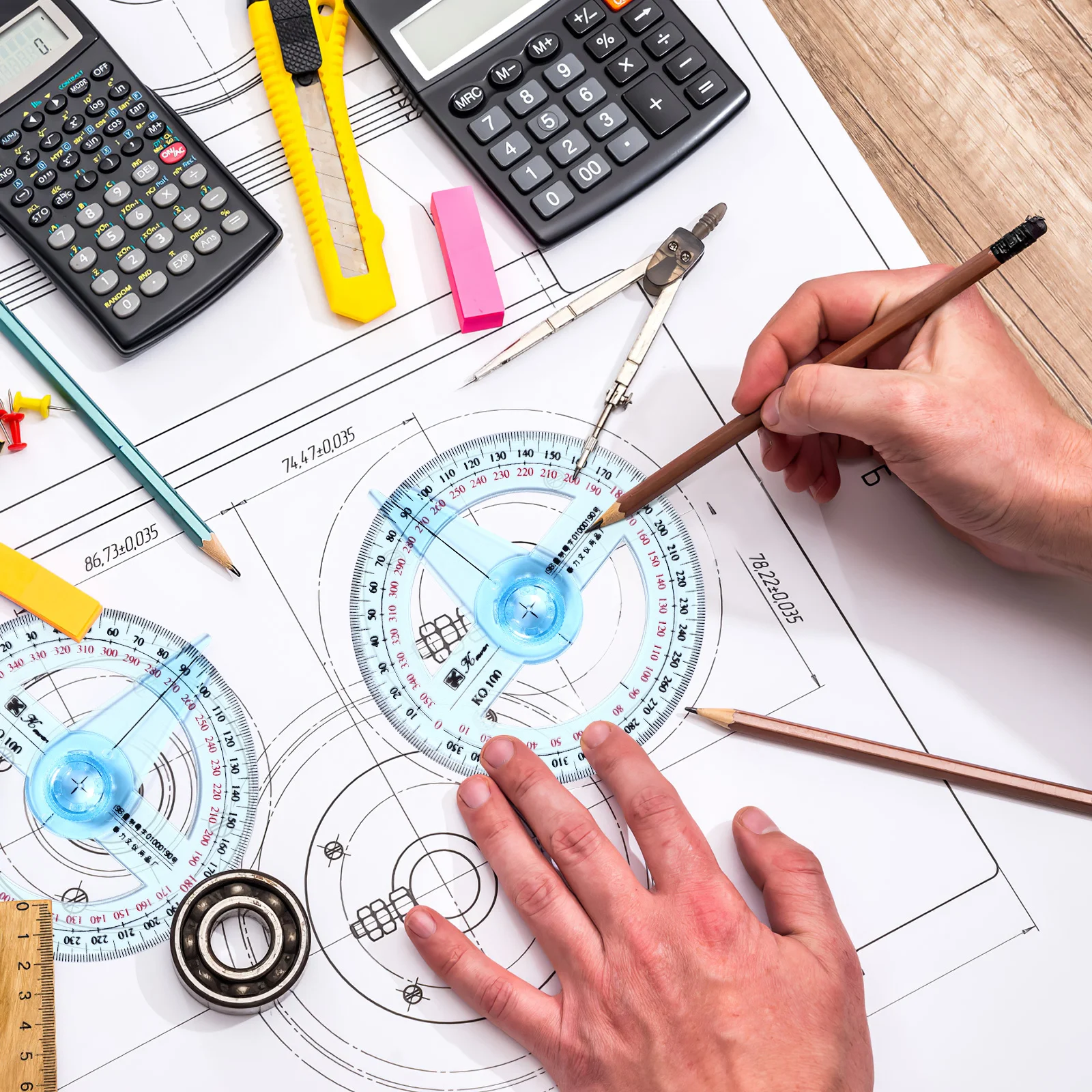 Regla geométrica multifunción, transportador, oficina, matemáticas, círculo, protractores