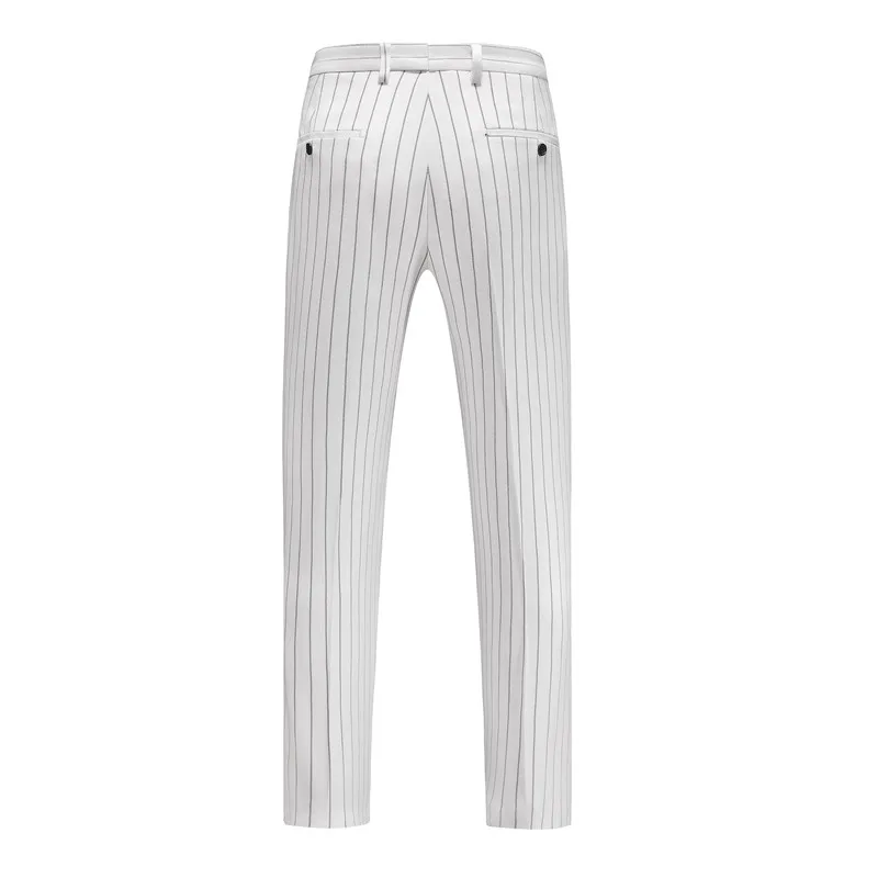 New Autumn Winter Men's Formal Business Social Striped Suit Pants Fashion and Simple Wedding, Party, and Event Dress Trousers