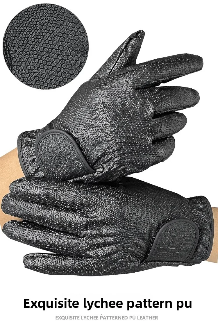 헬로 호스 승마 장갑 겨울용 플리스 안감 승마 장갑 심플 PU 플리스 안감 장갑 승마 장갑