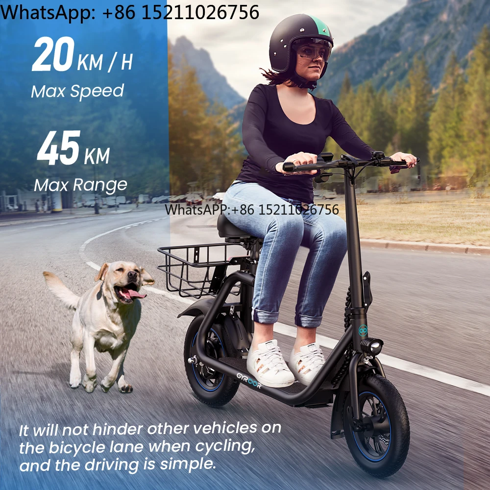 Gyroor Adult 12 pollici Ebike 450w Bici elettrica pieghevole Bici da città elettrica impermeabile Biciclette elettriche urbane