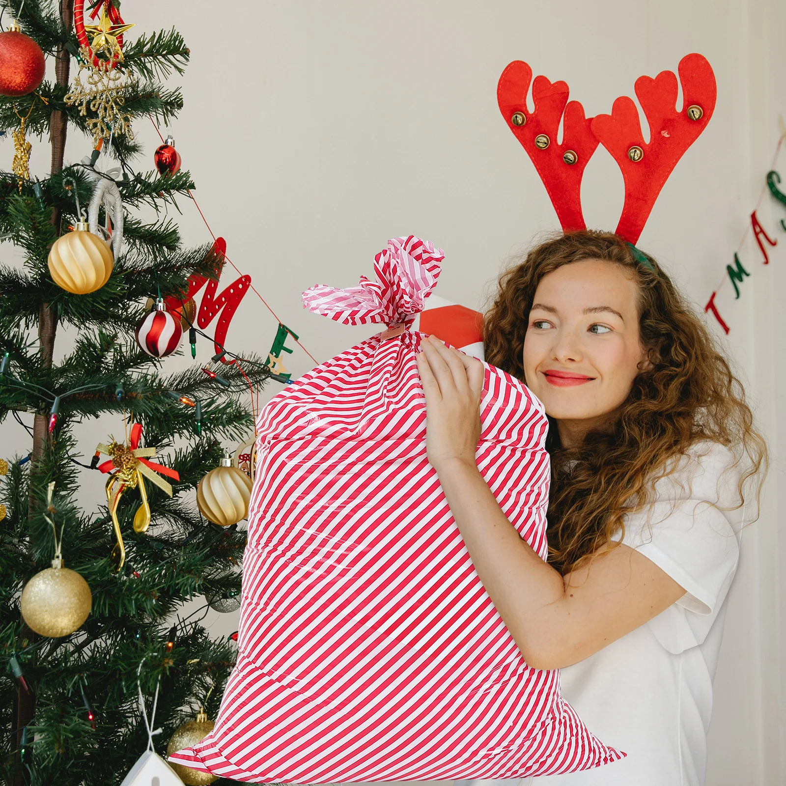 

3Pcs Gift Bags Large Capacity Premium Pe Material Festival Gift Packaging Bags Xmas Party Storage Sacks Sack Xmas Bag