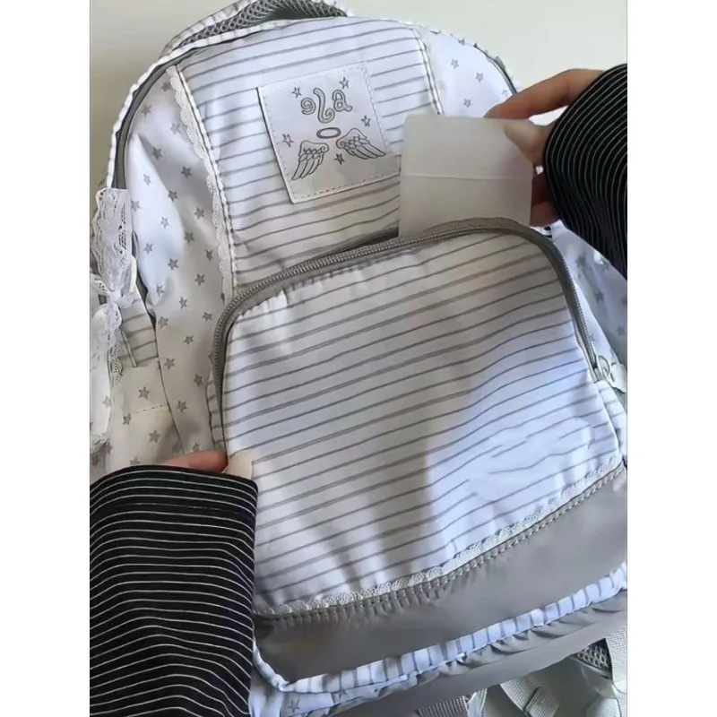 スターストライプバックパック Itabag 女性プリントジッパー防水バックパック韓国 Y2K 新学期学生キャンパスバックパック新