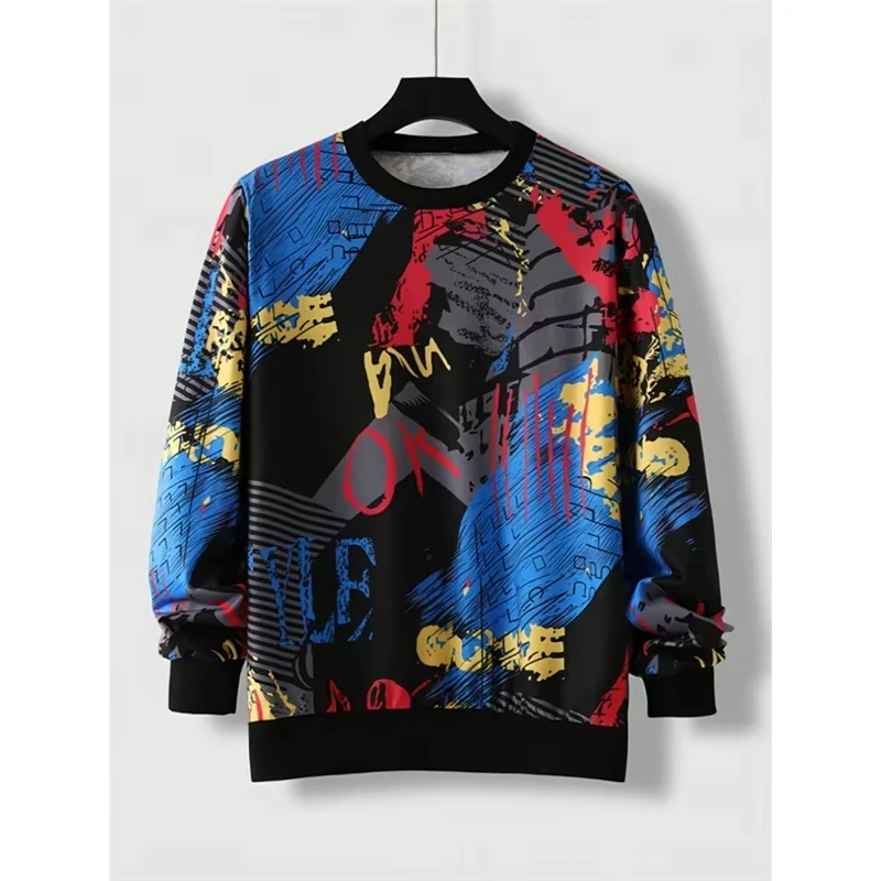 

Men's Y2K Streetwear Sweatshirt Harajuku Style Letter Print Pullover Hoodie Graffiti Graphic Spring Fashion