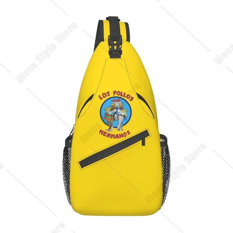 Breaking Bad Los Pollos Hermanos Sling Chest Bag Chicken Brothers Shoulder Crossbody Backpack for Men Cycling Camping Daypack