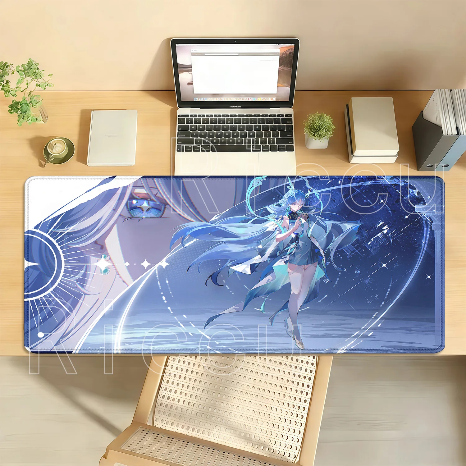 Gaming Wuthering Waves Qingxiao Overlock Mousepad Large Keyboard Non-slip Base Mousepad Offices Accessories HD Printing Desk Mat